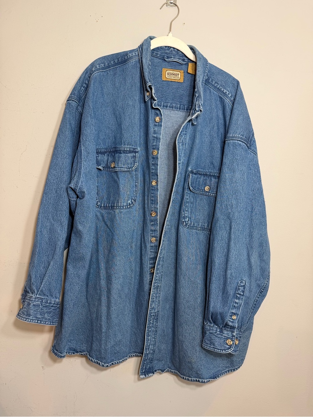 C E Schmidt denim work shirt size 2XL